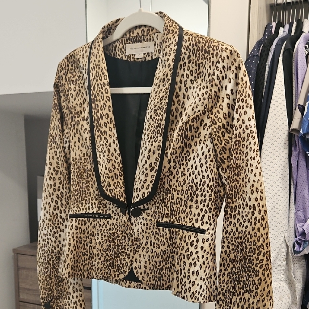 Leopard Print Women's Blazer with Black Accents🍂🌿🧡🍂🤎
